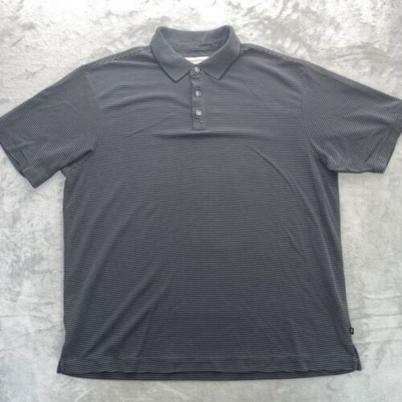 Tommy Bahama Polo‎ XL Black/Stripped Modal Blend - Picture 2 of 6